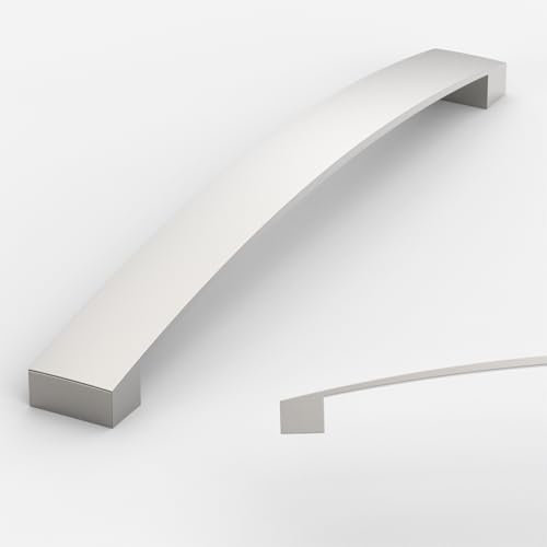 Amerdeco 10 Stück Möbelgriffe Gebürsteter Nickel,192mm Lochabstand, Aluminiumlegierung Schubladengriffe & Schrankgriffe für Küchenschränke & Kleiderschränke UK0021