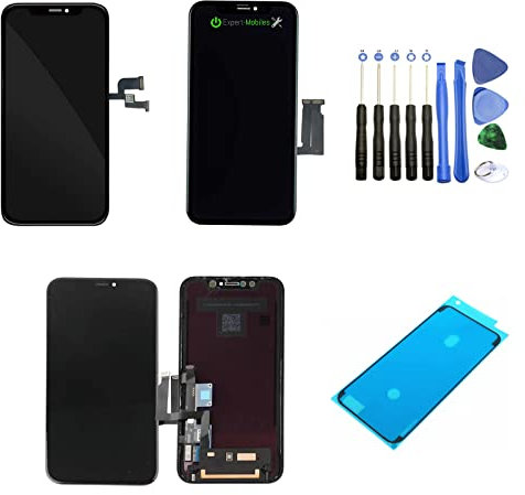 Expert-mobiles - Complete LCD Touch Screen Compatible with iPhone X XR XS XS 11 12 13 14 15 + Gasket + Tool Kit (13 Mini Soft OLED)