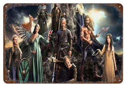 HAMAQAA Vikings Serie Wanddekoration, Kunst, Metallblechposter, moderne Heimdekoration, Kunst, Metallposter, Hausbar, Laden, Dekorationen, Vintage-Schild, Geschenk, 20 x 30 cm