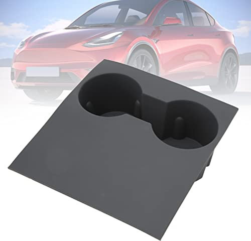 Modelo 3, Portavasos de Consola Central Modelo Y, Reemplazo de Portavasos de Silicona, Espacio Más Grande, Diseño de Acabado Brillante, Fácil Instalación, para Modelo 3 2021 (Gray)