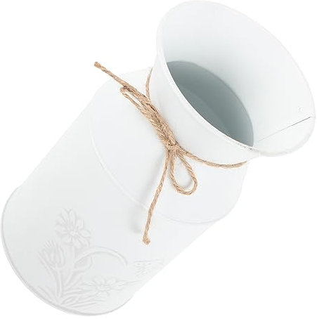 RORPOIR Vintage Rustic Metal Flower Vase Unique French for Dried Flowers Tabletop Home Decor Elegant Indoor Decoration Finish