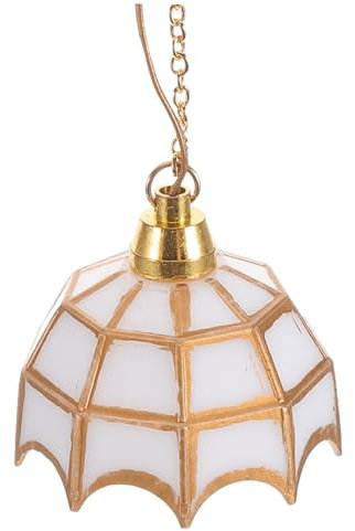 Toyvian Puppenhaus-Kronleuchter Feengarten Zubehör Puppenhaus-Hängelampen Puppenhaus Deckenlampe Puppenhaus Beleuchtung puppenhaus licht Miniatur-Deckenbeleuchtung Puppenstubentisch Metall