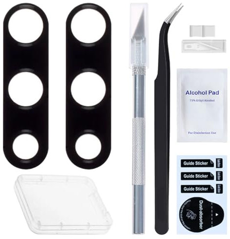ZHUROUPU 2 PCS für Huawei P30 Rückseite Kamera Objektiv Glas Ersatz mit Kleber vorinstalliert kompatibel für Huawei P30 6.1 Zoll ELE-L29 ELE-L09 ELE-L04 (Schwarz)