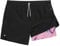 MaaMgic 2 in 1 Laufhose Herren Kurz mit Handytasche Schnell Trocknend 5 Laufshorts mit Innenhose 4 Way Stretch Gym Shorts Sporthose für Running Fitness Workout Athletic,Schwarz Rosa,L