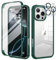 seacosmo for iPhone 16 Pro Case, Full-Body Shockproof Case [Built-in Glass Screen Protector] [Camera Lens Protector] 360° Front and Back Cover for iPhone 16 Pro 6.3 Inch - Green/Clear