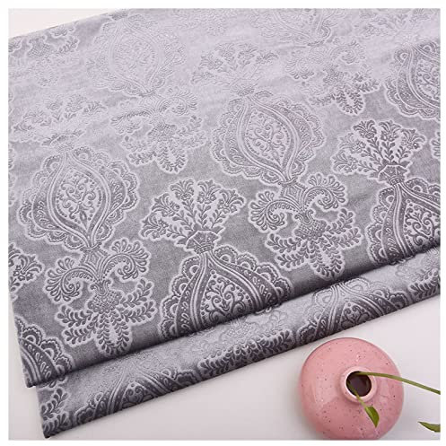 Generic Stoff, Samtstoff European Style Pressing Flower Korean Samt Stoff Zum Nähen Home Ornament Sofa/Silber Grau/150 * 100Cm
