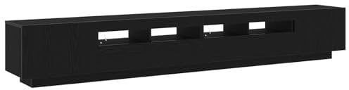 vidaXL LED TV-Schrank Schwarz Eiche 260x35x40 cm Holzwerkstoff