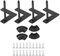 Lot de 4 pieds de table robustes en fer forgé en forme de U, supports de quincaillerie pour meubles, pour tables basses, bureaux, tabourets, cadre en métal noir, hauteur 10 cm, (Petits accessoires)