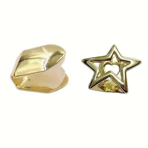 Hip Hop Iced Out CZ Star Teeth Grills für Herren/Damen | Zirkonia Fake Zahnkappen für Halloween, Cosplay & Partys (verstellbare Passform)