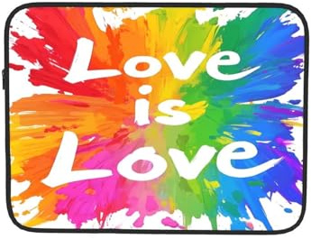 LGBTQ Laptop-Hülle mit Aufschrift Love is Love, für Notebook, Computer, Tablet, Aktentasche, Tragetasche für die Arbeit, 25,4 cm (10 Zoll)