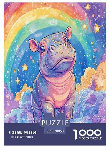 Hippo Puzzle 1000 Teile Schwer Puzzle Spielzeug Lernspiel Impossible Herausforderungsspielzeug Für Erwachsene Und Kinder Ab 14 Jahren 70x50cm/1000pcs