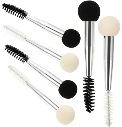 GAROZATION 6 Stück Teiliges Make up Pinsel Doppelkopf Lash Brush Augenbrauen Schwamm Pinsel für Mascara Concealer Foundation Leichte Langlebige Kosmetik Werkzeuge für Reisen und Profis