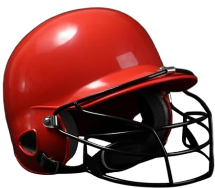 wisoolkic Double Ear Baseball Batting Helmet With Facemask Engineered For Adults Men Ensuring Comprehensive During Games Shock Absorbing Softball Combats Helmet Adults Men, Red, 31x21x21cm
