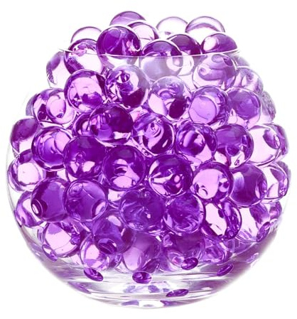 OUFANKADI Wasserperlen für Pflanzen – 50g Water Beads für Deko Vase (Lila) | Schwimmende Kerzen Perlen Pflanzenfüller Blumen in Vasen Hochzeits-Mittelstück Vasenfüller