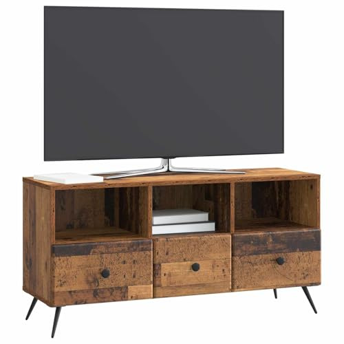vidaXL TV-Schränk Altholz 102 x 34,5 x 50 cm Holzwerkstoff, Wohnzimmer, Großer Stauraum Entertainment-Einheit, Moderner Stil Medenkonsole, Praktische Möbel zur Home-Organisation