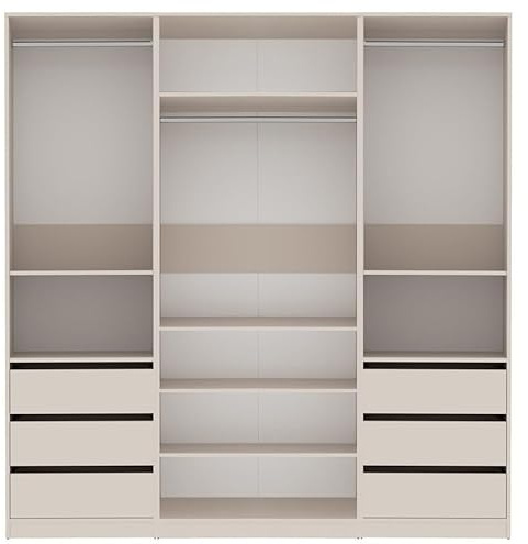 Marmex Meble Garderoben-Set TRES T/C offener Kleiderschrank 3 Kleiderstangen und 6 Schubladen