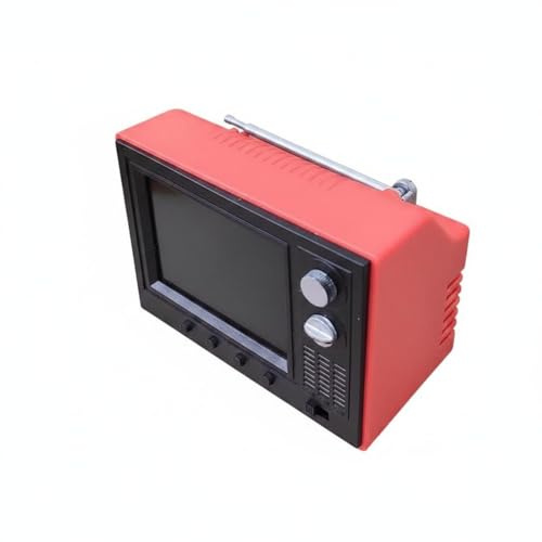 predolo Mini Téléviseur Fonctionnel Rétro 1:12, Meubles de Maison de Poupée, Lecteur Vidéo Miniature Écran Numérique Accessoire de Maison de Poupée pour Collectionneurs, Diorama