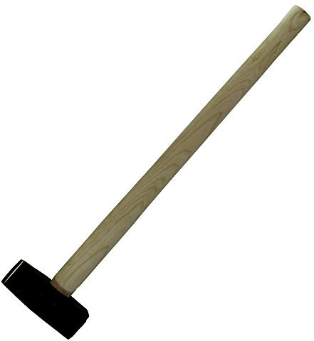bauCompany24 Vorschlaghammer 5,0 kg, Eschenstiel, Flachkopf, Eisenkopf