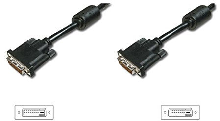 DIGITUS Cavo di collegamento DVI, DVI(24+1), 2x ferrite M/M, 3,0m, DVI-D Dual Link, nero