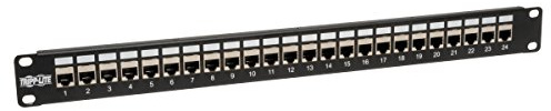 Tripp Lite 24-Port 1HE Rack CAT6/CAT5 feedthrough Patch Panel RJ45 Ethernet 0 schwarz