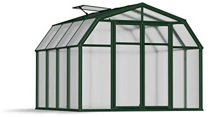 Palram Canopia 8x8 Hobby Gardener Greenhouse, Green Resin Frame, High Insulation