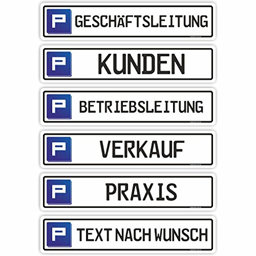 Fassbender-Druck KfZ-Kennzeichen zur Parkplatzreservierung 520x110mm auf 3mm Aluverbundplatte zum selber montieren (08 Text nach Wunsch)