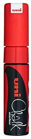 Uni Red Keilspitze (8 mm) Flüssigkreide-Marker, Farbe Whiteboard, Kreidetafel, Menü, Glas, Fenster, feucht abwischbar, nicht permanent (1 Stück) PWE-8K
