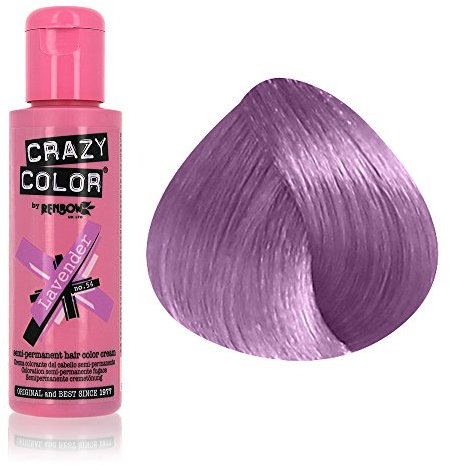 Renbow Crazy Color Semi Permanent Hair Color Cream Lavender No.54 100ml