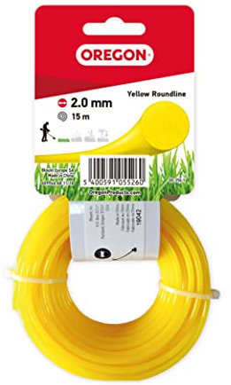 Oregon 69-356-Y Yellow Round Strimmer Line/Wire for Grass Trimmers and Brushcutters, 2.0 mm x 15 m