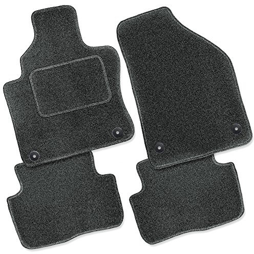 Bär-AfC Auto Fußmatten Classic passend für Skoda Octavia 2 1Z 2004-2013, Autoteppiche Nadelvlies Anthrazit, Rand Kettelung Anthrazit, Textiler Trittschutz, Set 4-teilig, SK03510
