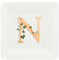 La Porcellana Bianca - Piattino Quadrato Lettera N - Arredo Casa, Cucina - Linea Adorato - Idea Regalo - Porcellana - 10x10xh1,5 cm