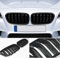 Kühler- Sport- Front- Doppel- Rippen- Grill Schwarz Glanz Eintragungsfrei Links Rechts Set