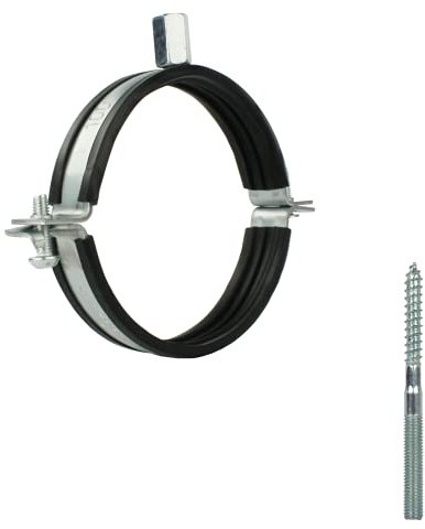 VONLIS Rohrschelle Wickelfalzrohr Stockschraube Halterung Halter Rohr Lüftung Dichtung mit Ø 100 mm 10 Stk.