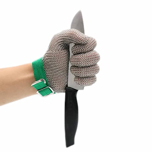 Cut Resistant Gloves Butcher Cut-resistant Gloves, Five-finger Steel Wire Metal 304 Stainless Steel Ring Gloves(Size:XXS/A pack of one)