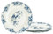 fanquare 20cm Assiettes à Dessert en Porcelaine, Set de 4 Bols à Pâtes avec Motif de Fleurs Bleues, Assiettes à Salade en Porcelaine pour la Soupe, Assiettes pour le Four à Micro-ondes