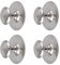 MOROBOR Stainless Steel Drawer Knobs, 4pcs Self-Stick Instant Cabinet Handle Pulls, Adhesive Sliding Door Stick On Handle with Mounting Screws for Glass Cabinet Cupboard Drawer (Bright Silver)