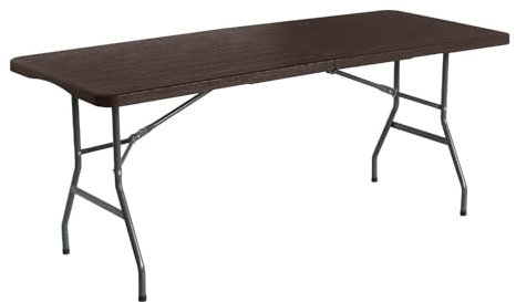 THINIA HOME Mesa Plegable Rectangular Efecto Madera 180x74x74cm