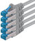 1CONN 5x 1,5 M - Câble réseau CAT-6a Câble Ethernet Lan Patch Connecteur RJ-45 SFTP 10GB/s - Paquet de 5 Gris