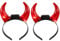FOMIYES 2 Stück Leuchtender Teufel Stirnband Leuchtendes rotes Horn Stirnband Kostüm Haarschmuck für Damen Herren Halloween Karneval Cosplay Foto Prop Teufelshörner Kopfschmuck (rotes)