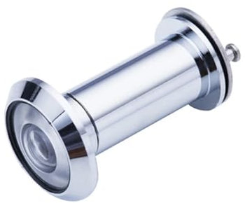 Security Door Eye Spy Hole Peephole Viewer Angle Adjustable Glass Lens Security Privacy Cover Door (Color : Silver)