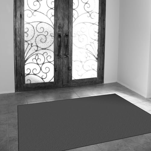 CUIMEI Alfombras Cocina 100 x 240 cm Antideslizante Anti Manchas Alfombra Antideslizante con Respaldo de Goma para Cocina Salón Oficina, Gris Oscuro