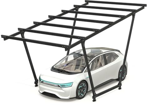 Abri de Voiture, Todome, Acier, Gris Anthracite, modèle 02 Structure Carport - (1 Place)