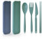 Verlängern Besteck Set, 2 Pcs Camping Besteckset mit Koffer, Kunststoff Reisebesteck Löffel Messer Gabel Essstäbchen Etui, Campingbesteck Tragbares Wiederverwendbares für Picknick Outdoor