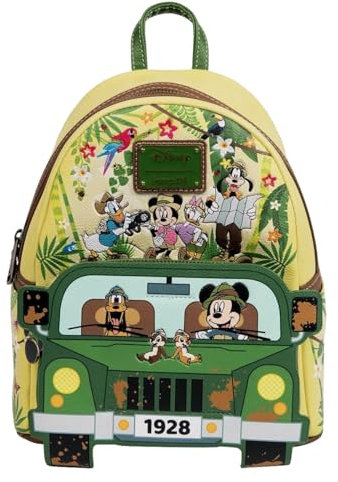 Loungefly Disney Mickey and Friends Jungle Glow Mini-Rucksack, bunt