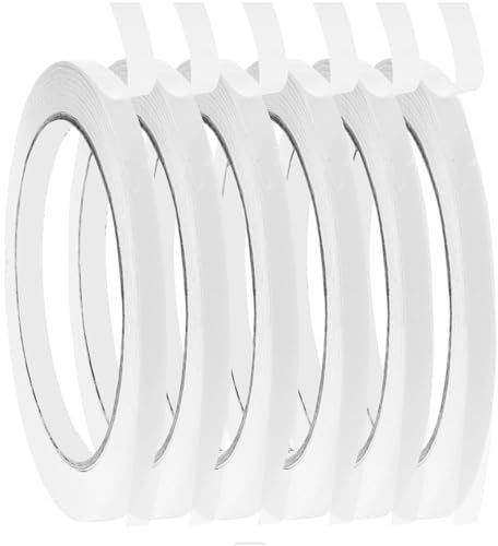 Nastro Biadesivo Sottile,6 rotoli biadesivo sottiles,120 Metri Nastri adesivi Nastro per artigianato,fai da te,lavoro manuale,nastro 6mm (6 Rotoli 6mm))