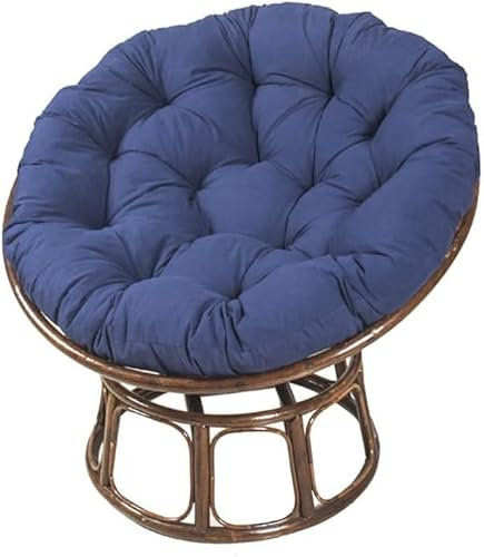 Rundes Papasansessel Kissen wasserdicht Sitzkissen Hängesessel Outdoor/Indoor Bodenkissen Kissen für Schwenksessel, Korbsessel Outdoor Gartenmöbel Sitzauflage Auflage(Bleu Marine,180cm/71in)