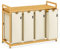 AdelDream Premium Wäschekorb 200L – 4 Fächer, ausziehbarer & abnehmbarer Wäschesack mit Bambusrahmen, Beige – Wäschesammler & Wäschebox für Badezimmer & Schlafzimmer
