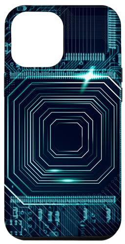 Carcasa para iPhone 13 Pro Max Placa base Microchip Circuito Negro TI Fondo de computadora