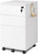 DEVAISE 3 Drawer Filing Cabinet, Lockable File Cabinet Wood Under desk storage fits Letter/Legal/A4 Size for Home Office, White