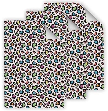 12 Geschenkpapier-Bögen hochwertige reißfeste Geschenkverpackung für Frauen Mädchen Gepard-Muster Tiere Leopard für kleine Geschenke für Geburtstag Weihnachten (12 Bögen je A3-Format)